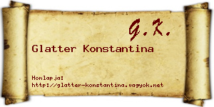 Glatter Konstantina névjegykártya